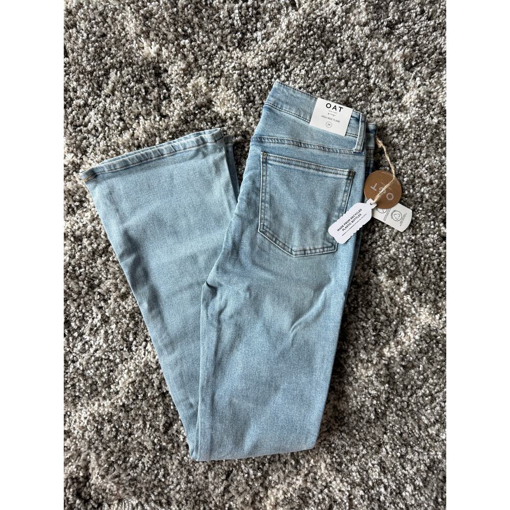 OAT New York High-Rise Stretch Flare Light Wash size 28 NWT - Picture 3 of 12